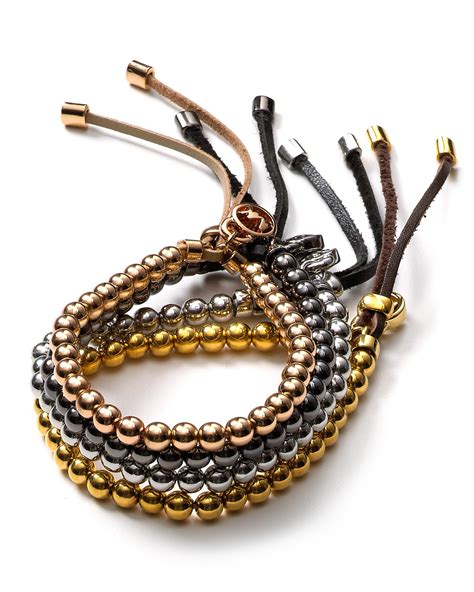 michael kors leather and bead bracelet|Michael Kors bracelet for woman.